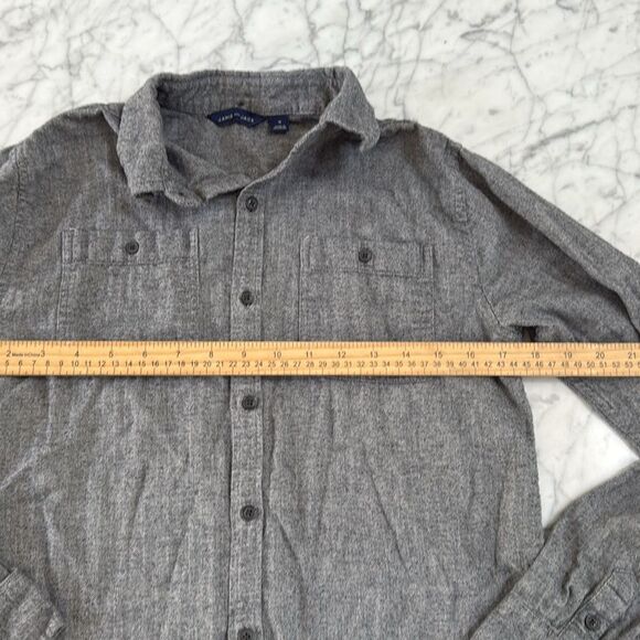 Boys’ Janie and Jack Heather Gray Herringbone Button Down Shirt - Size 16/18 - Picture 3 of 6